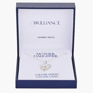 Mother Daughter Two-Tone Heart Necklace - Silver & Rose Gold